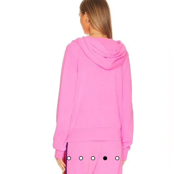 NWT AVIATOR NATION 5 Stripe Zip Hoodie in Neon Pink, Yellow, & Purple - XS - Picture 3 of 6